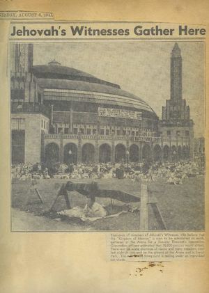 Watchtower News Scrap Book. Various newsclippings about Jehovah's Witnesses from 1941 onwards.