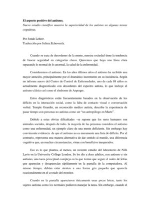 El aspecto positivo del autismo