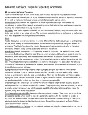 Greatest Software Program Regarding Animation