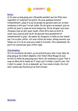 Respect au ping-pong
