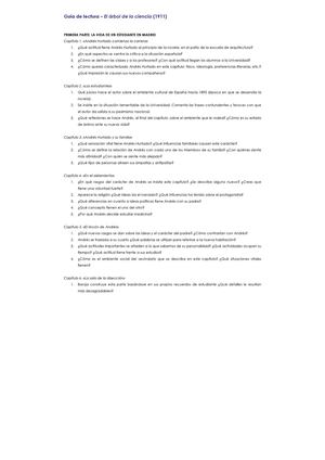 Guía de lectura de El árbol de la ciencia