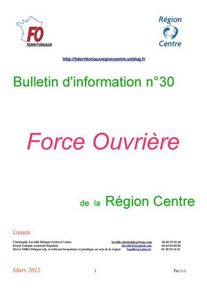 Bulletin d'info de mars 2012