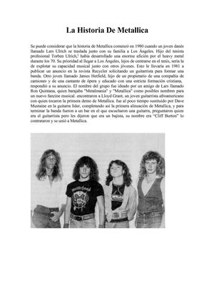La historia de metallica