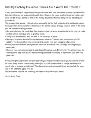 Calaméo - Idenitity Robbery Insurance Policies Are It Worth The Trouble