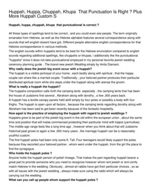 Huppah, Huppa, Chuppah, Khupa � That Punctuation Is Right _ Plus More Huppah Custom S