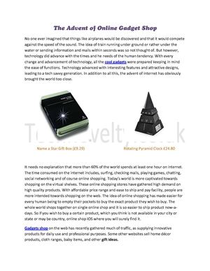 The Advent of Online Gadget Shop