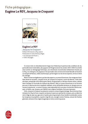 Fiche pédagogique Jacquou le Croquant, Eugène Le Roy