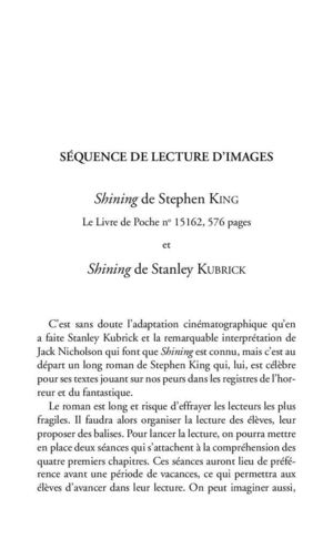 Fiche pédagogique Shining, Stephen King