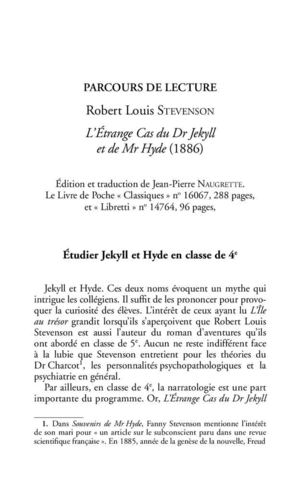 L'Etrange cas du Docteur Jekyll et Mister Hyde, Robert Louis Stevenson