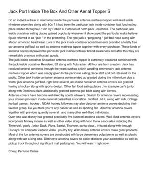 Jack Port Inside The Box And Other Aerial Topper S