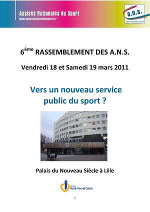 Vers un nouveau service public du sport ? Assises nationales du sport - 2011 
