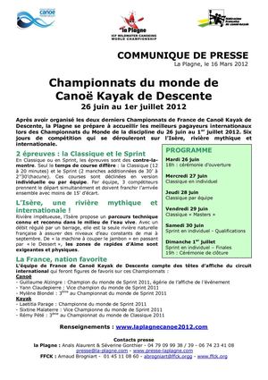 Communiqué de presse La Plagne 2012