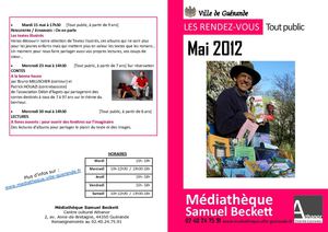 Animations de mai 2012 à la médiathèque Samuel Beckett