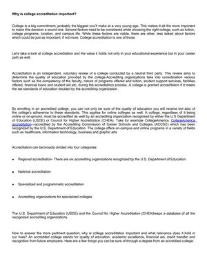 Why is college accreditation important?