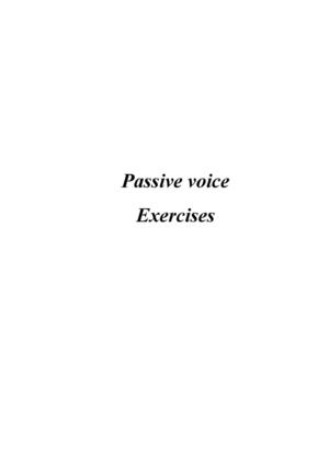 Passive voice. Exercises