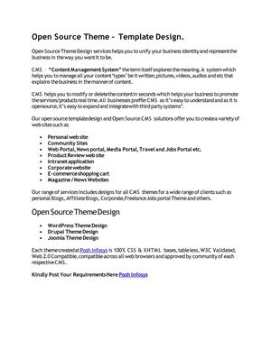 Open Source Theme – Template Design