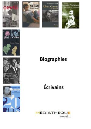 Biographie écrivains