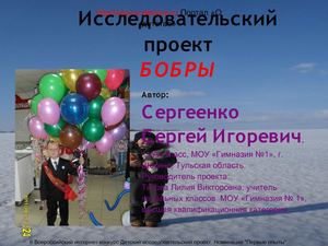 Приложение 2 Исследовательский проект Бобры Сергеенко