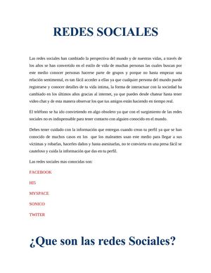 REDES SOCIALES