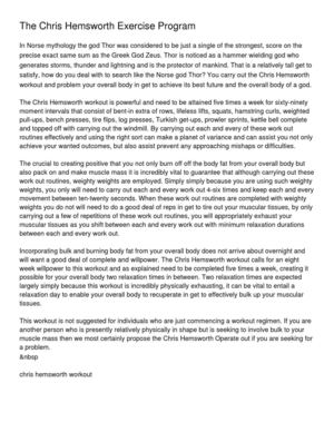 The Chris Hemsworth Exercise Program