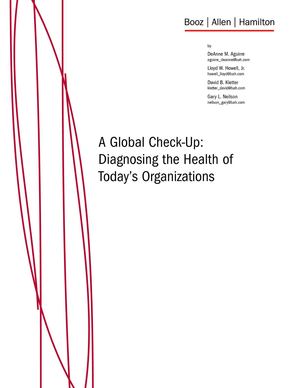 Booz Allen & Hamilton | Diagnosing the Health of Today's Organisations