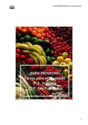 ¡BUEN PROVECHO! Tareas para el alumnado