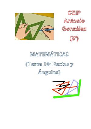 Tema 10 Matemáticas: Rectas y Ángulos