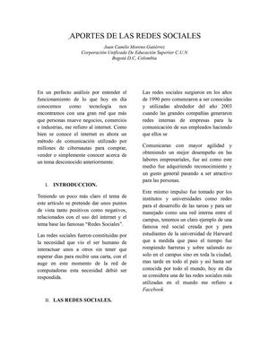 Aportes De Las Redes Sociales