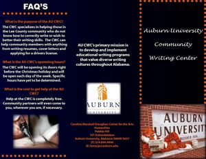 Auburn University Community Writing Center Brochure