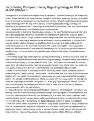 Body Building Principles _ Having Regarding Energy As Well As Muscle Achieve S