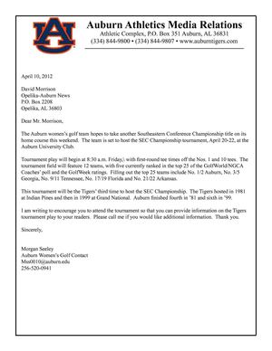 Auburn Women's Golf Media Kit