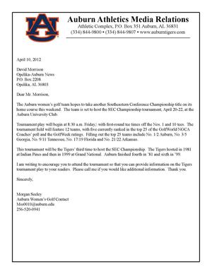 2011-12 Auburn Women's Golf Media Kit