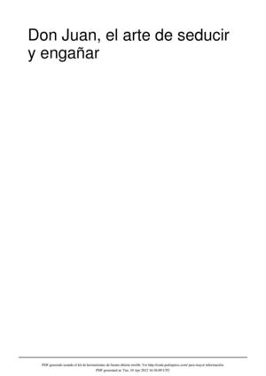 Don Juan, el arte de seducir y engañar