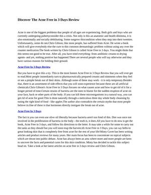 Discover The Acne Free in 3 Days Review
