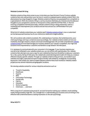 Posh infosys - Website Content Writing
