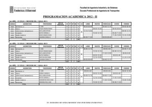 Horarios de Clases 2012 Ciclo Impar - Ingenieria de Transportes - FIIS - UNFV