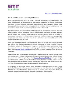 Hire the Best When You Seek a German English Translator