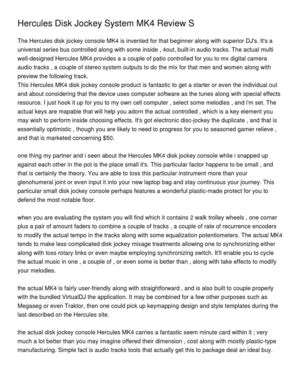 Hercules Disk Jockey System MK4 Review S