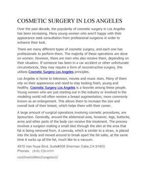COSMETIC SURGERY IN LOS ANGELES