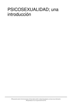 psicosexualidad, una introducción