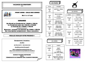 VACANCES DU PRINTEMPS