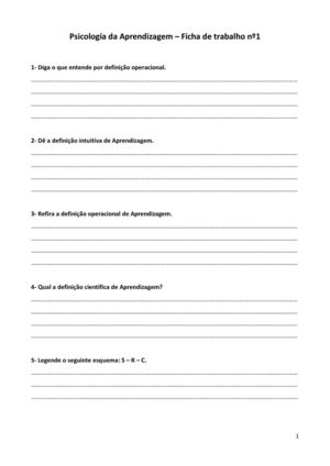 Psicologia da Aprendizagem - Exercícios 