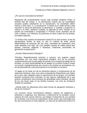 Funciones y tipologias de familia