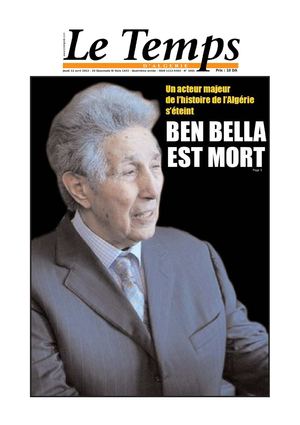 Le Temps d'Algérie Edition du Jeudi 12 Avril 201