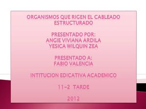 ORGANISMOS QUE RIGEN EL CABLEADO ESTRUCTURADO