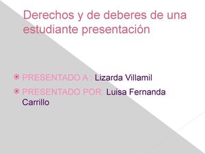 Derechos y deberes de la estudiante
