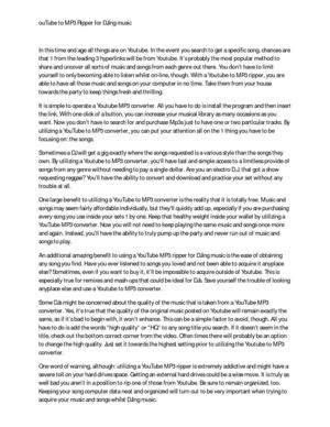 YouTube to MP3 Ripper for DJing music 