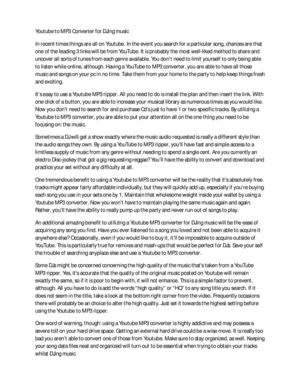 Youtube to MP3 Converter for DJing music