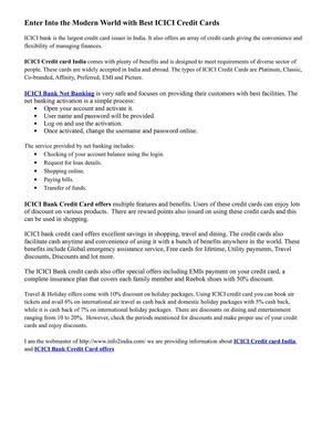 Enter Into the Modern World with Best ICICI Credit Cards