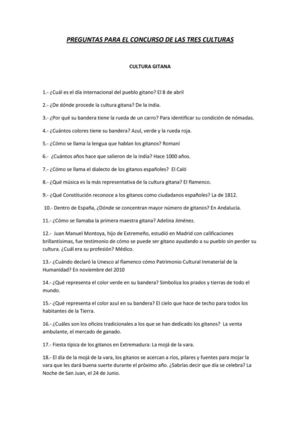 Preguntas Tres culturas